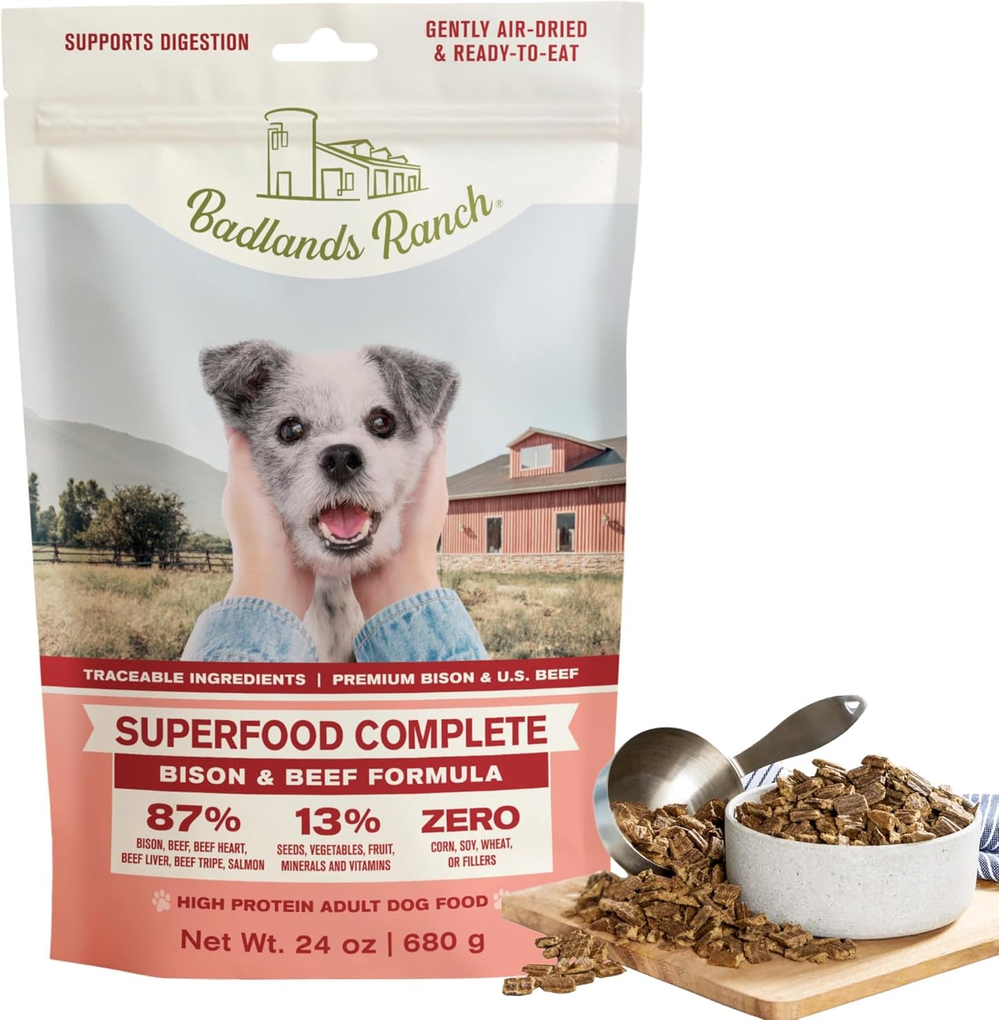 Superfood Complete Air-Dried Dog Food with Beef & Bison Formula