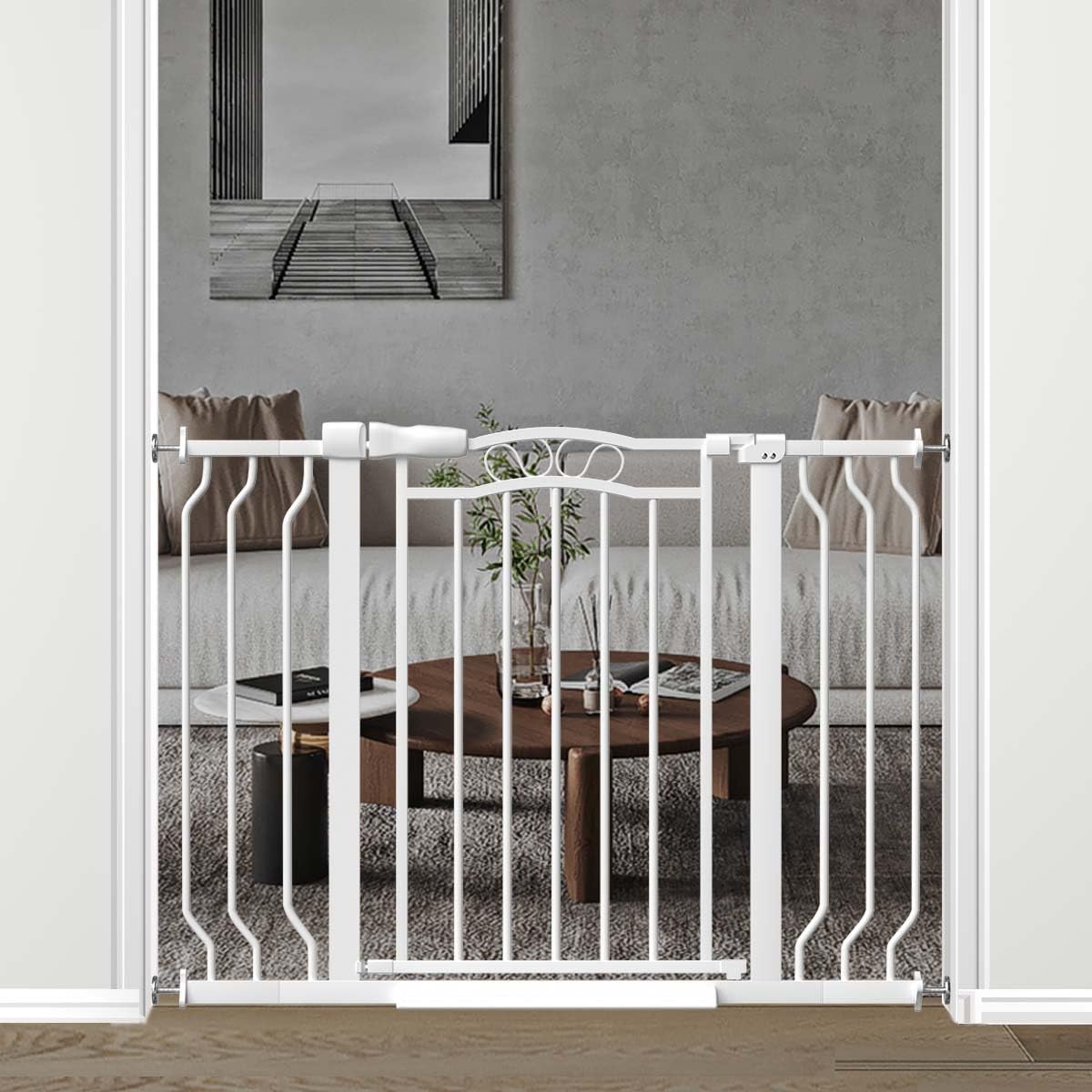 Extra Wide Baby Gate for Doorways, No Drilling Required
