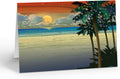 Personalized Tropical Sunset Christmas Cards - 24 Beach Holiday Cards