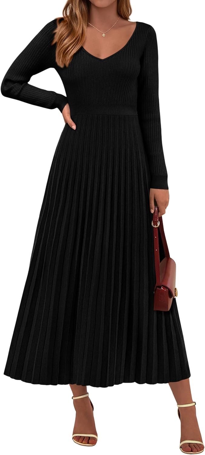 PRETTYGARDEN Women Sweater Dress for Elegant Fall Fashion
