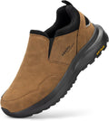 FitVille Men's Wide Slip on Shoes for Hiking - Cushioned Arch Support
