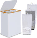 efluky Laundry Hamper with Lid 160L Trio - Large 3-Section Sorter