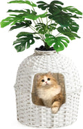 Cat Litter Box Plant Enclosure - Hidden Handwoven Rattan Litter
