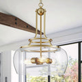 WUZUPS Chandelier Rustic Farmhouse Industrial Pendant Light Fixture