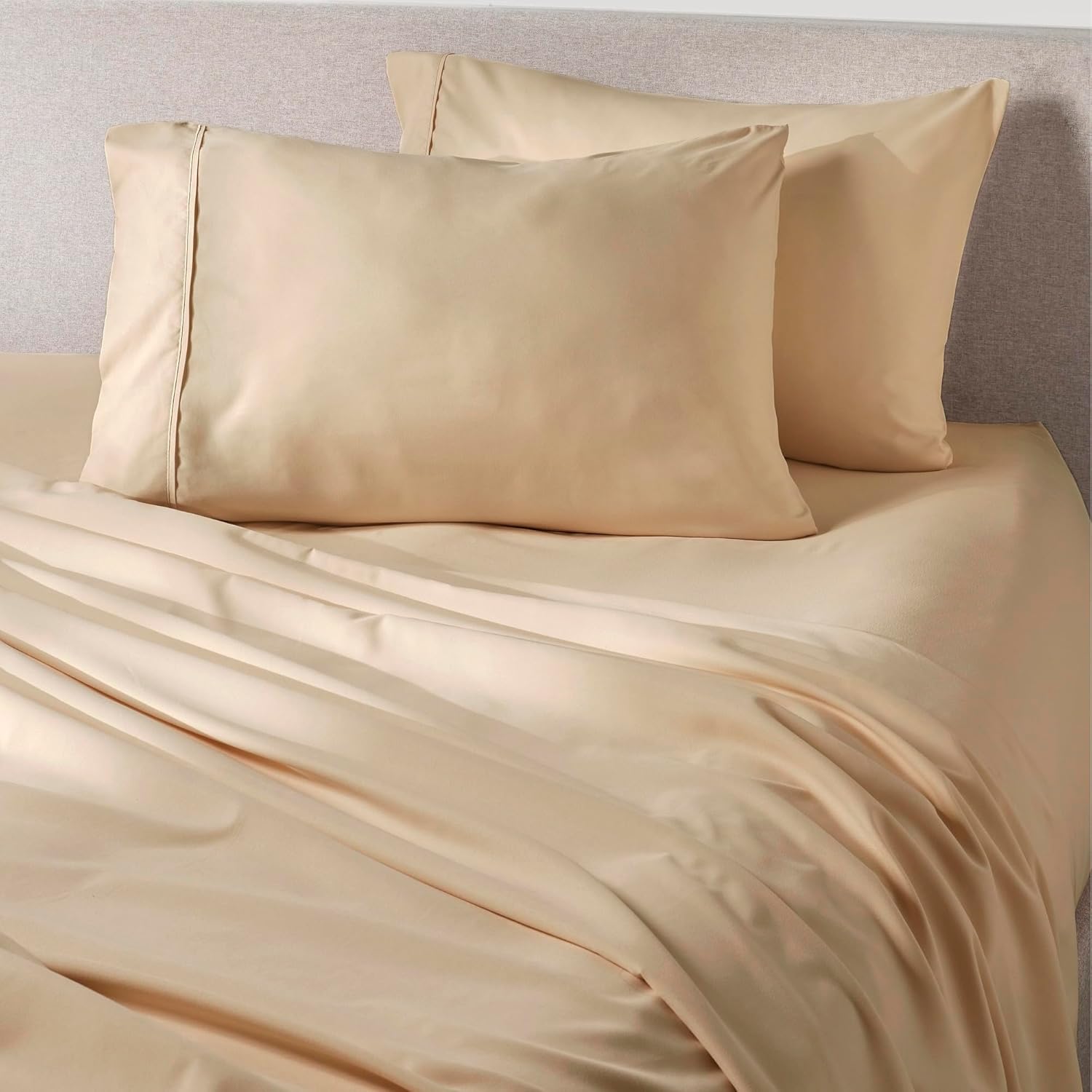 PeachSkinSheets Almond Ivory California King Sheet Set for Comfort