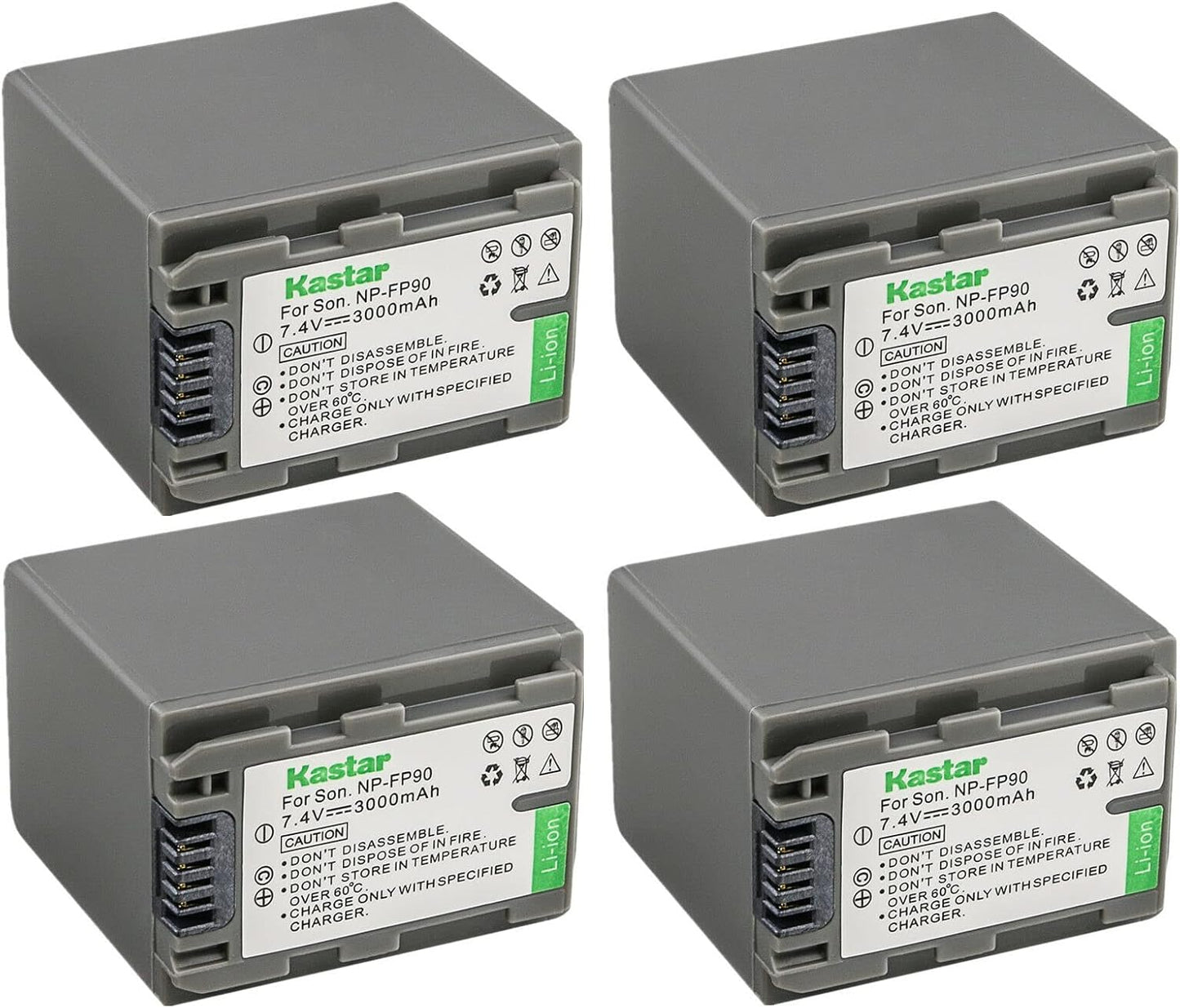 Kastar 4-Pack NP-FP90 / NP-FP91 Batteries for Sony Cameras