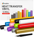 Heat Transfer Vinyl Bundle 12 Roll HTV - Value Pack for Shirts