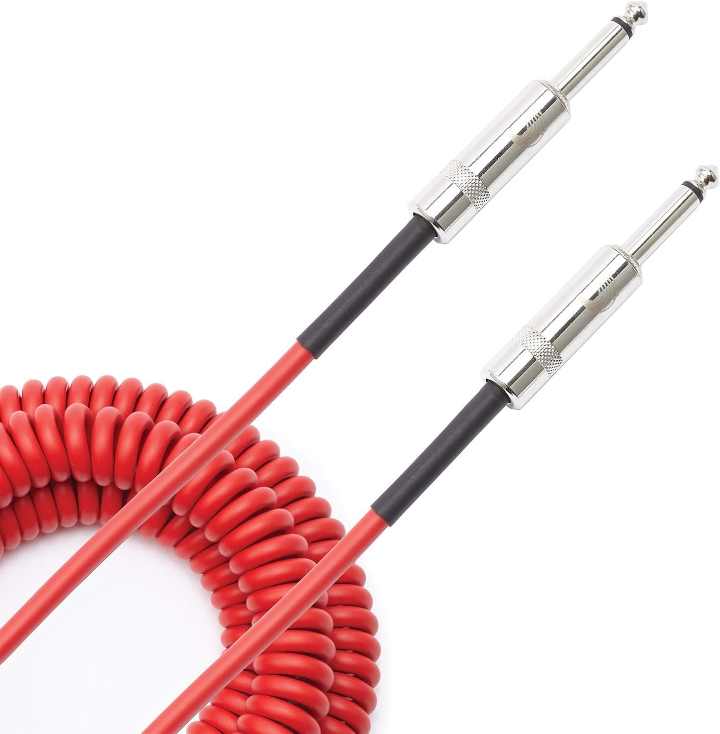 D'Addario Guitar Cable - 30 Feet Coiled Instrument Cable Red
