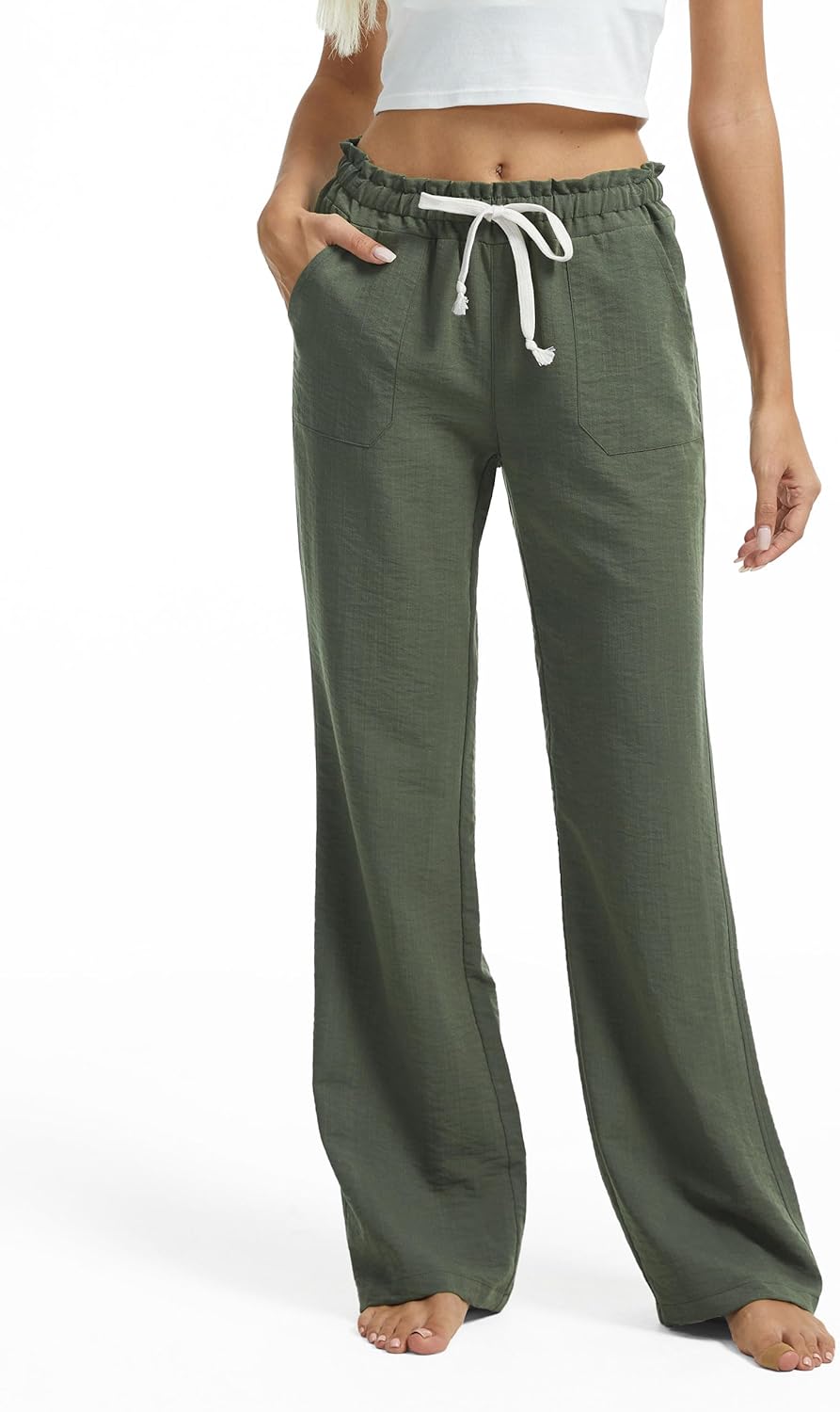 SEVEGO Tall Women Casual Linen Pants for Summer Comfort
