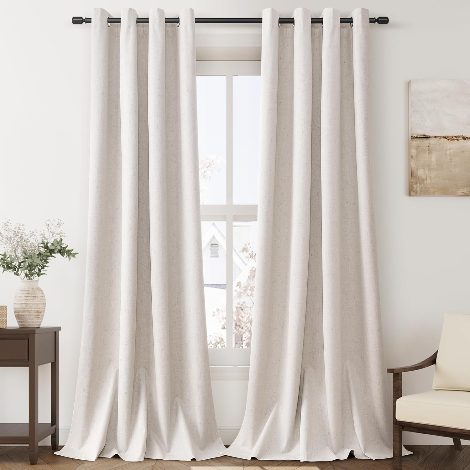 90 Beige Blackout Curtains - Energy Saving & Stylish