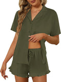 Ekouaer Pajamas Set for Women Short Sleeve Button Down Sleepwear