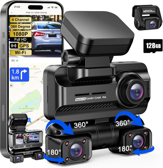 360 4K Dash Cam + Free 128GB Card!