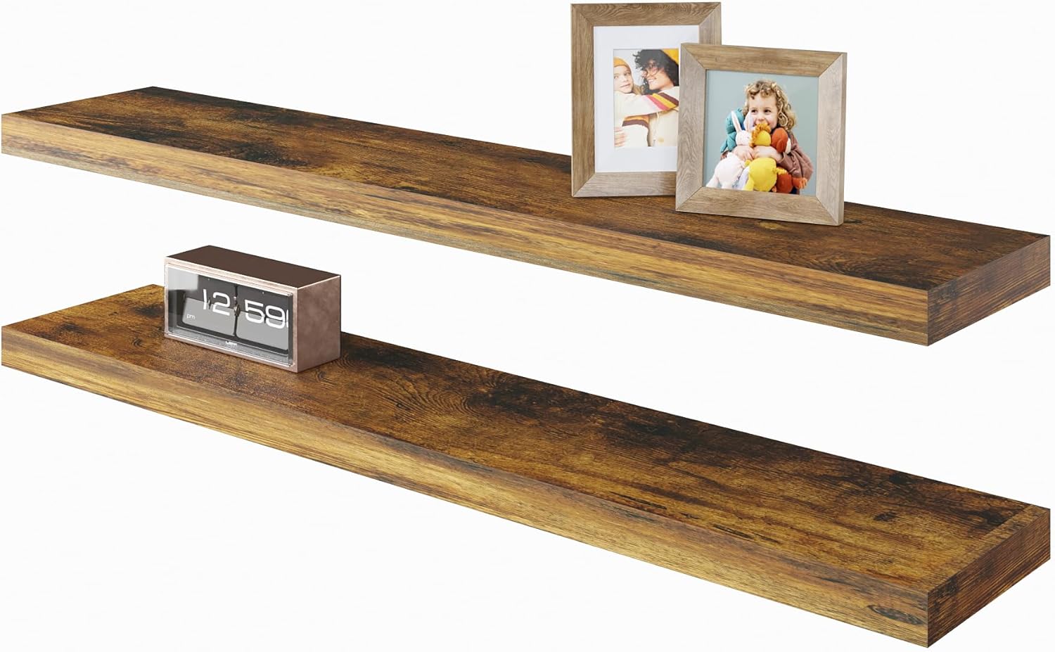 BAMEOS Floating Shelves Set of 2 for Wall Mounted Storage