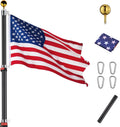 30 ft Telescopic Heavy Duty Aluminum Flag Pole Kit - Fly 2 Flags