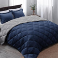 Navy Blue Comforter Set King Size - Reversible All-Season Comfort