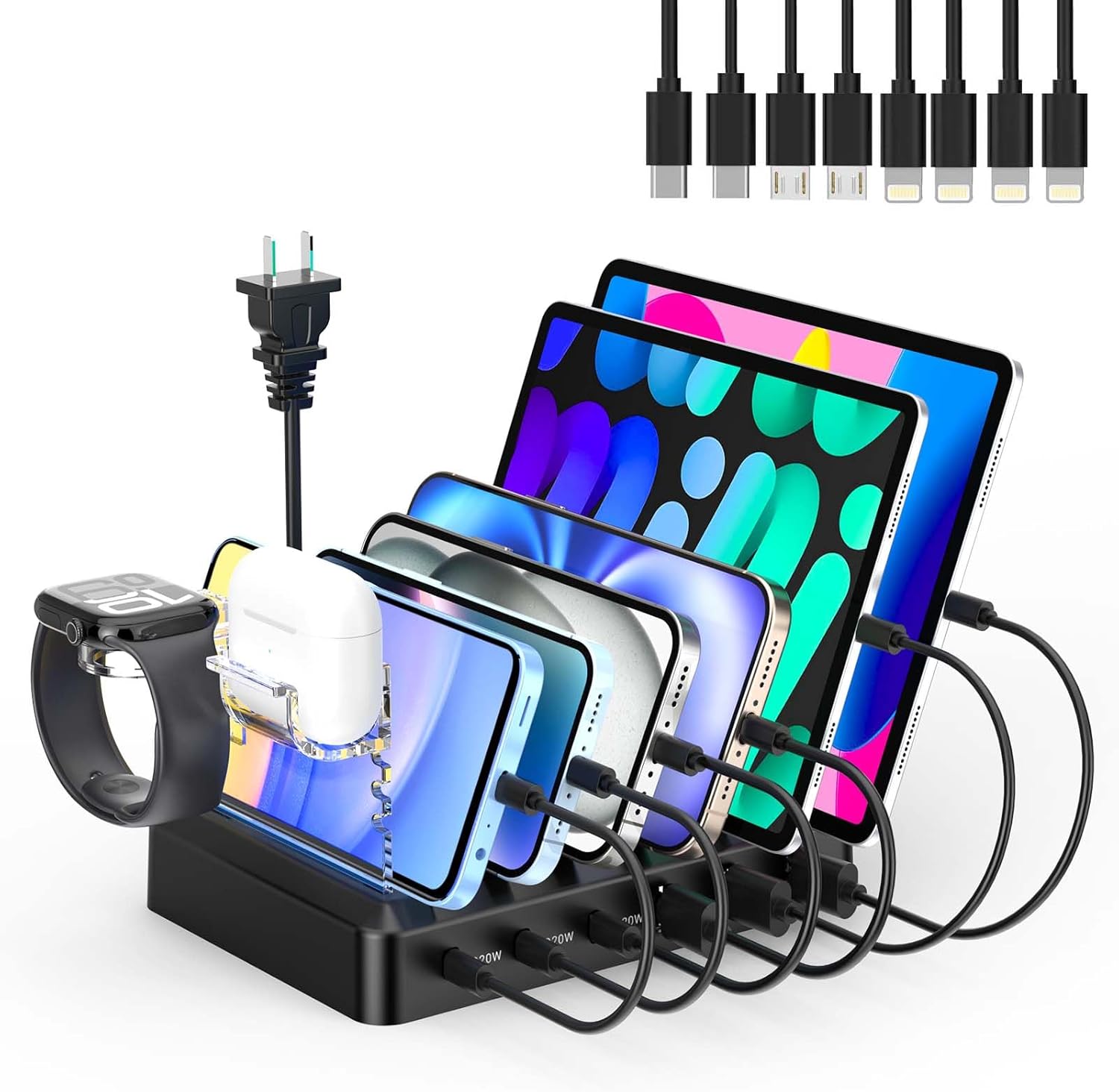 Catlyn 6-Port Charging Station for Fast Charging Multiple Devices