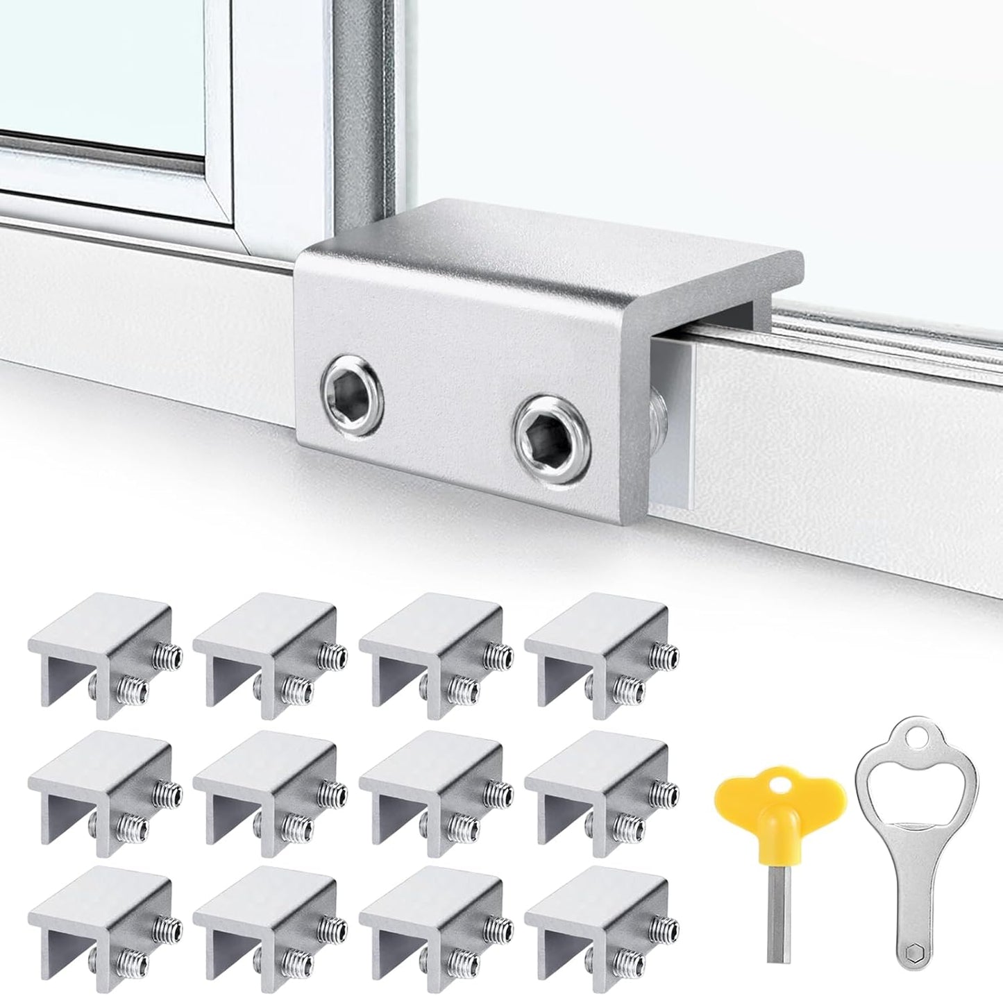 ZRFCXE Window Locks for Sliding Windows and Doors - 12 Pack
