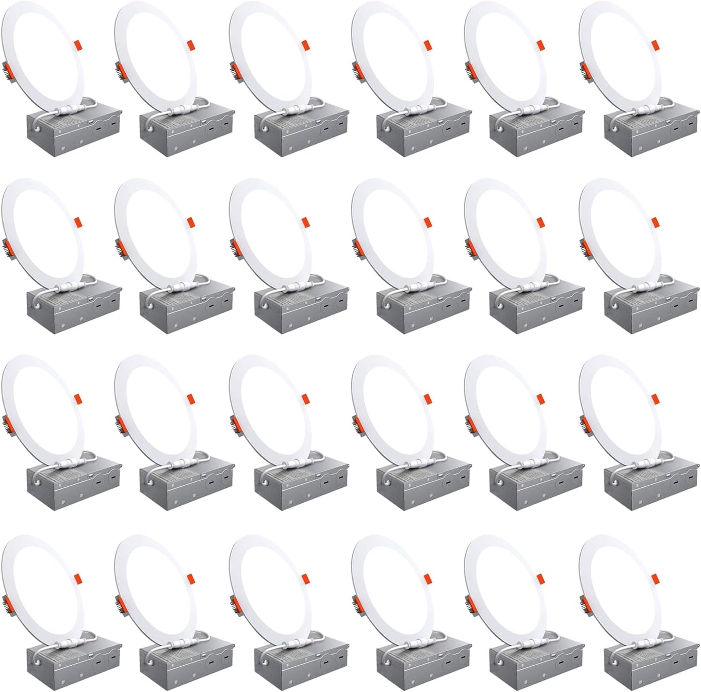 24 Pack 6 Inch Canless Recessed LED Ceiling Lights for Home