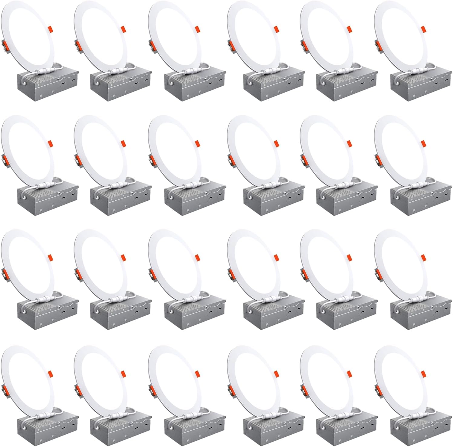24 Pack 6 Inch Canless Recessed LED Ceiling Lights for Home