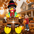Thanksgiving Inflatable Turkey 6FT Outdoor Decoration - LED Tail