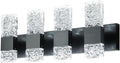 Black Bathroom Crystal Vanity 4 Light LED Wall Light - Cool 6000K