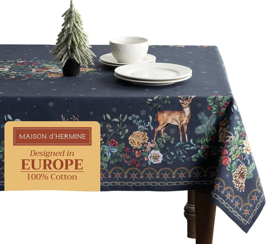 Elegant 100% Cotton Tablecloth for Dining Room & Events