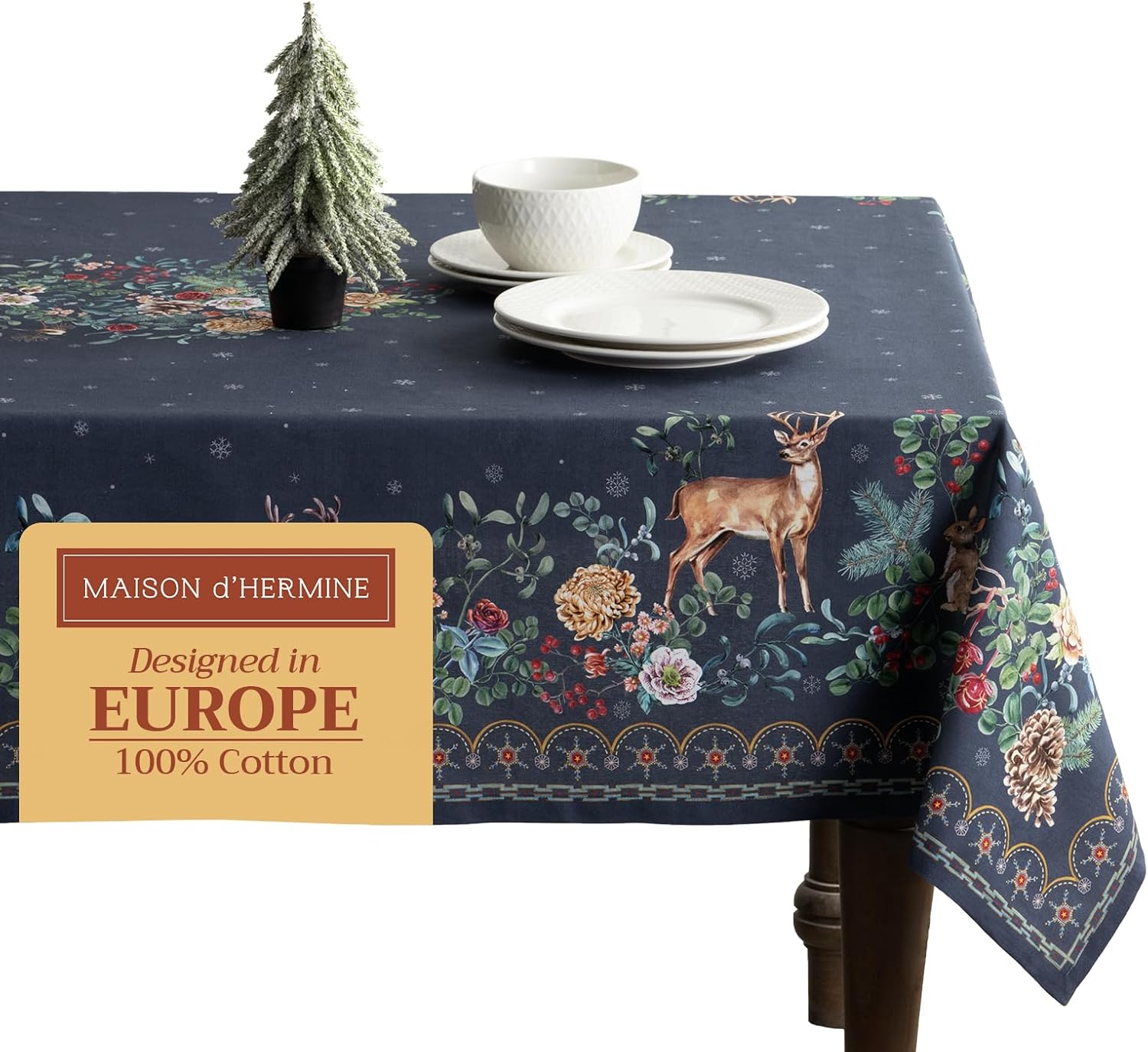 Maison d' Hermine 54 x 72 Inches Cotton Tablecloth for All Occasions