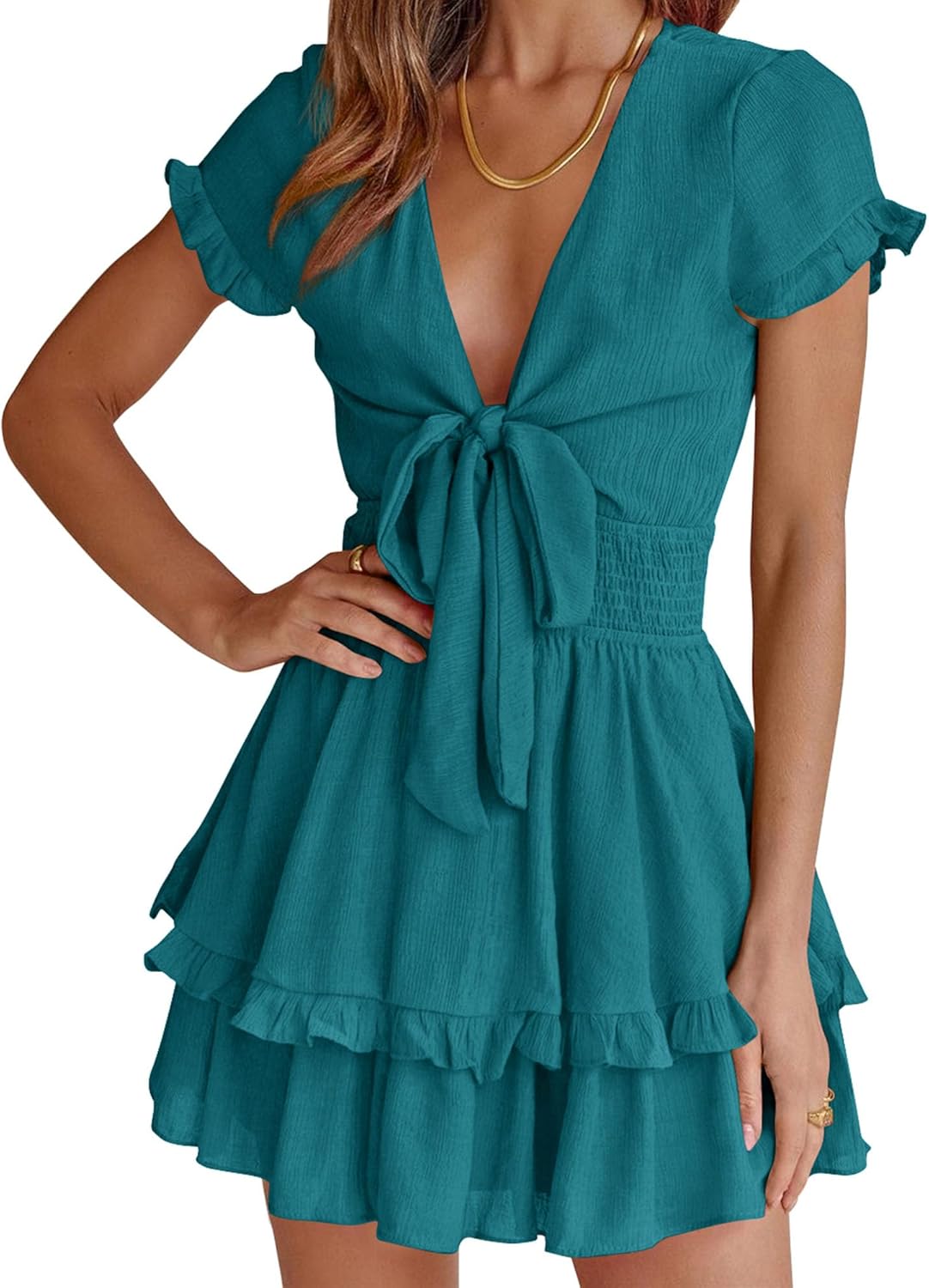 PRETTYGARDEN Women Summer Mini Short Dress for Beach Vacation