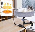 Cat Desk Bed with Heating Pad - Rotating, Adjustable, Space-Saving