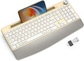 Ergonomic Wireless Keyboard with Wrist Rest for Comfort and Style