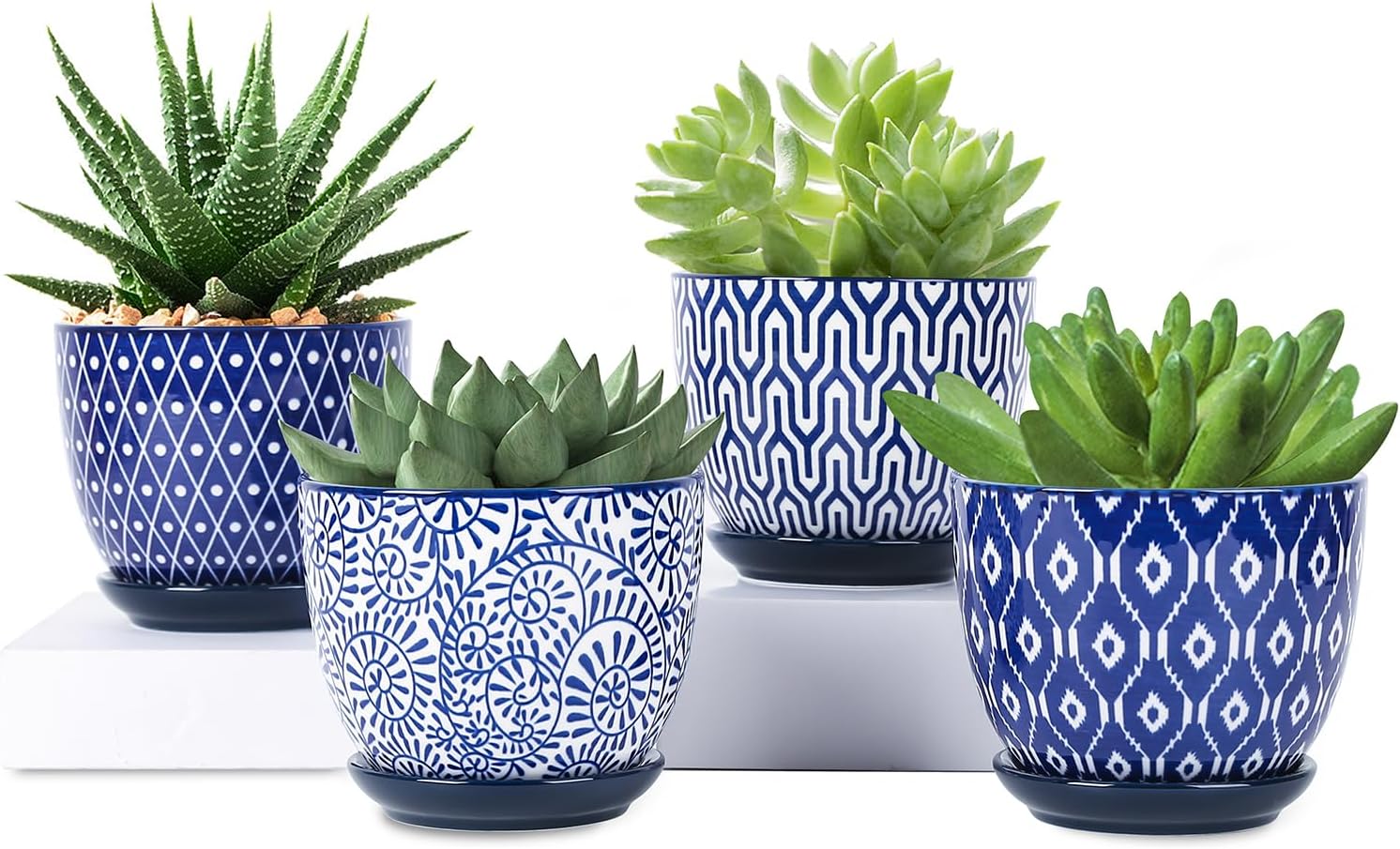 Selamica Ceramic Plant Pots Set of 4 for Indoor Plants