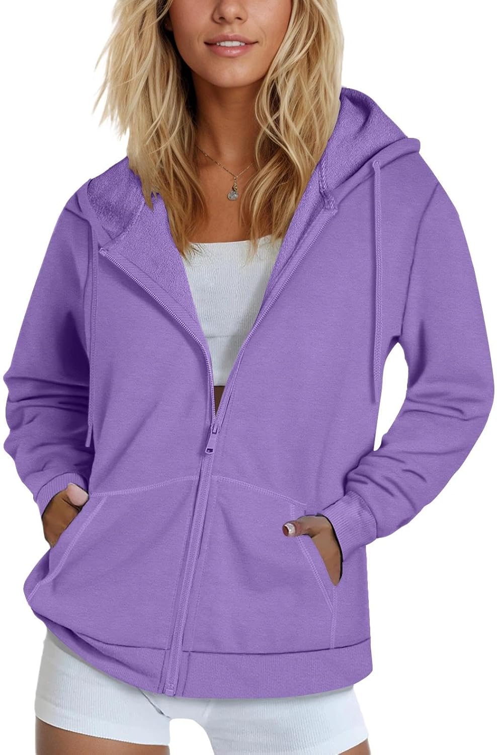 SMENG Womens Zip Up Hoodies Long Sleeve Casual Lightweight Jacket