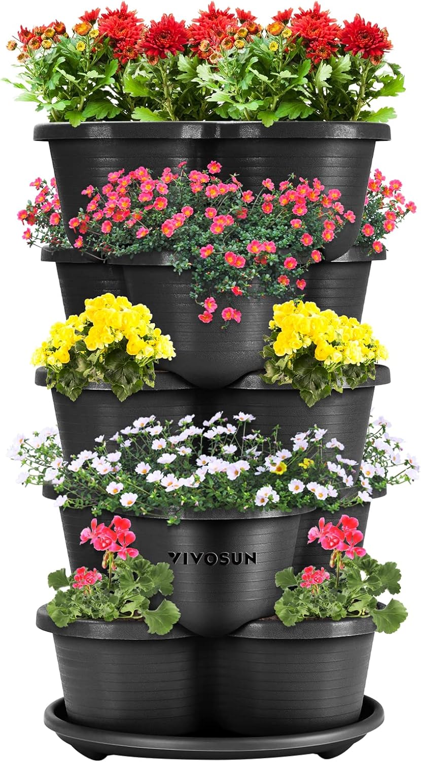 VIVOSUN 5 Tier Vertical Gardening Stackable Planter for Herbs