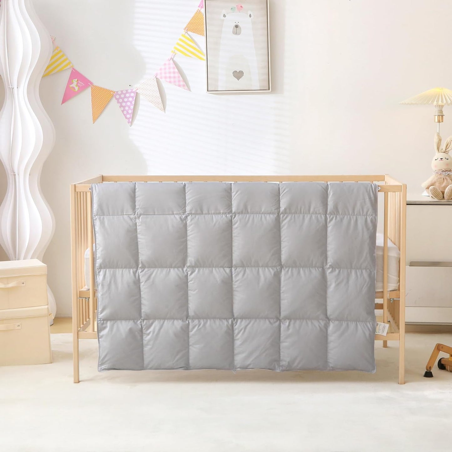Baby Crib Comforter with Natural Goose Down for All Seasons