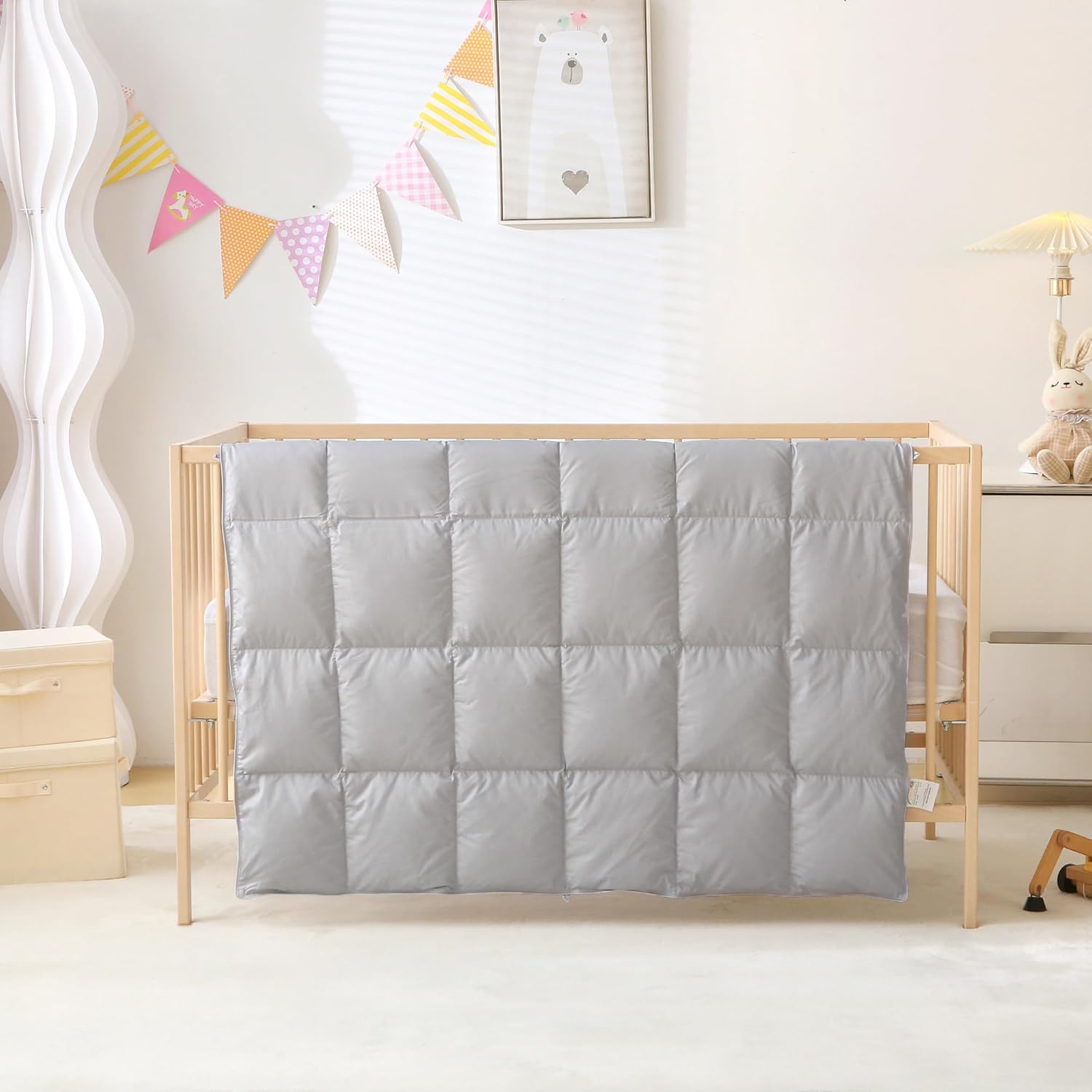 Baby Crib Comforter with Natural Goose Down for All Seasons