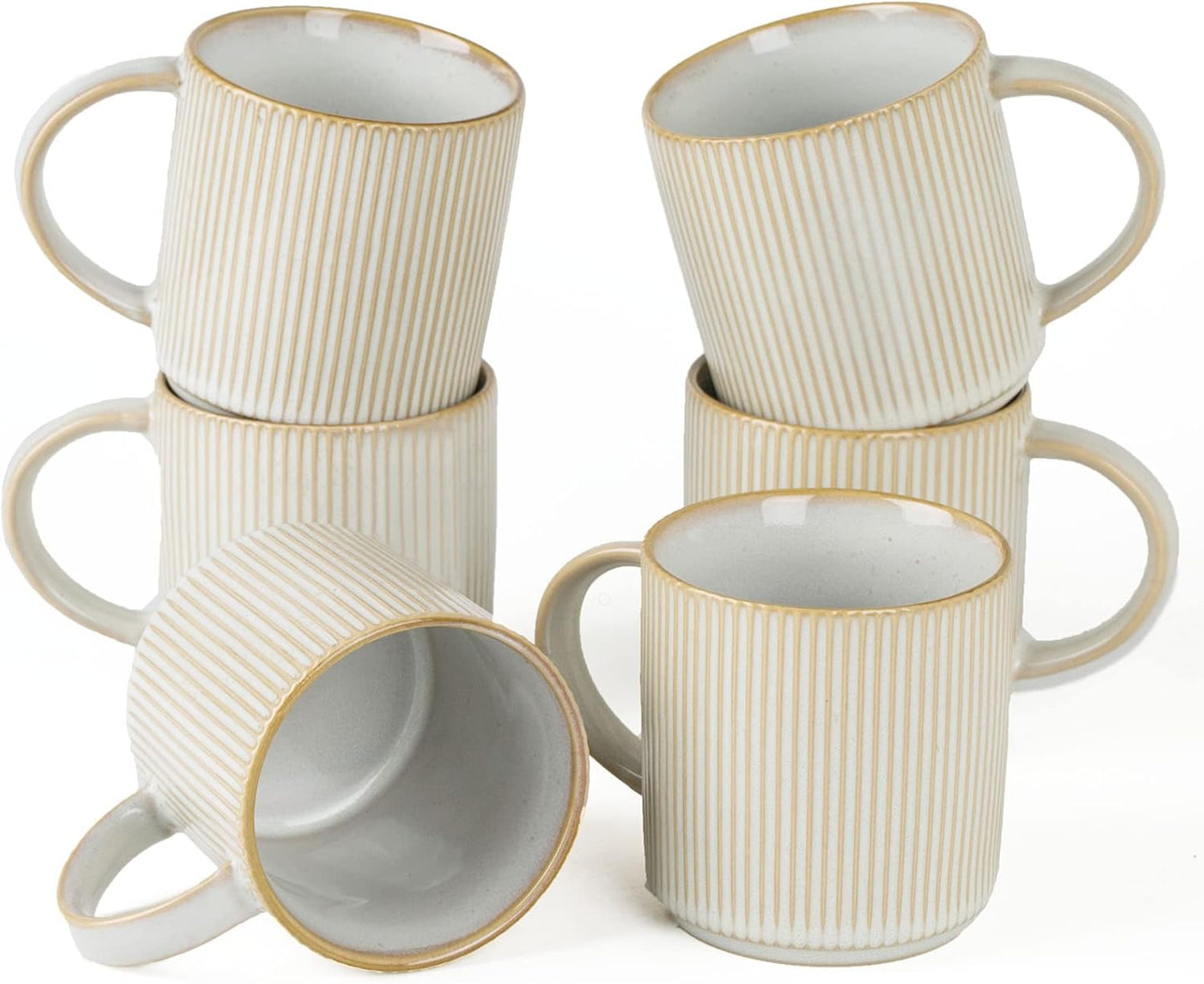 Famiware Coffee Mug Set for 6 - Elegant 12 oz Drinkware