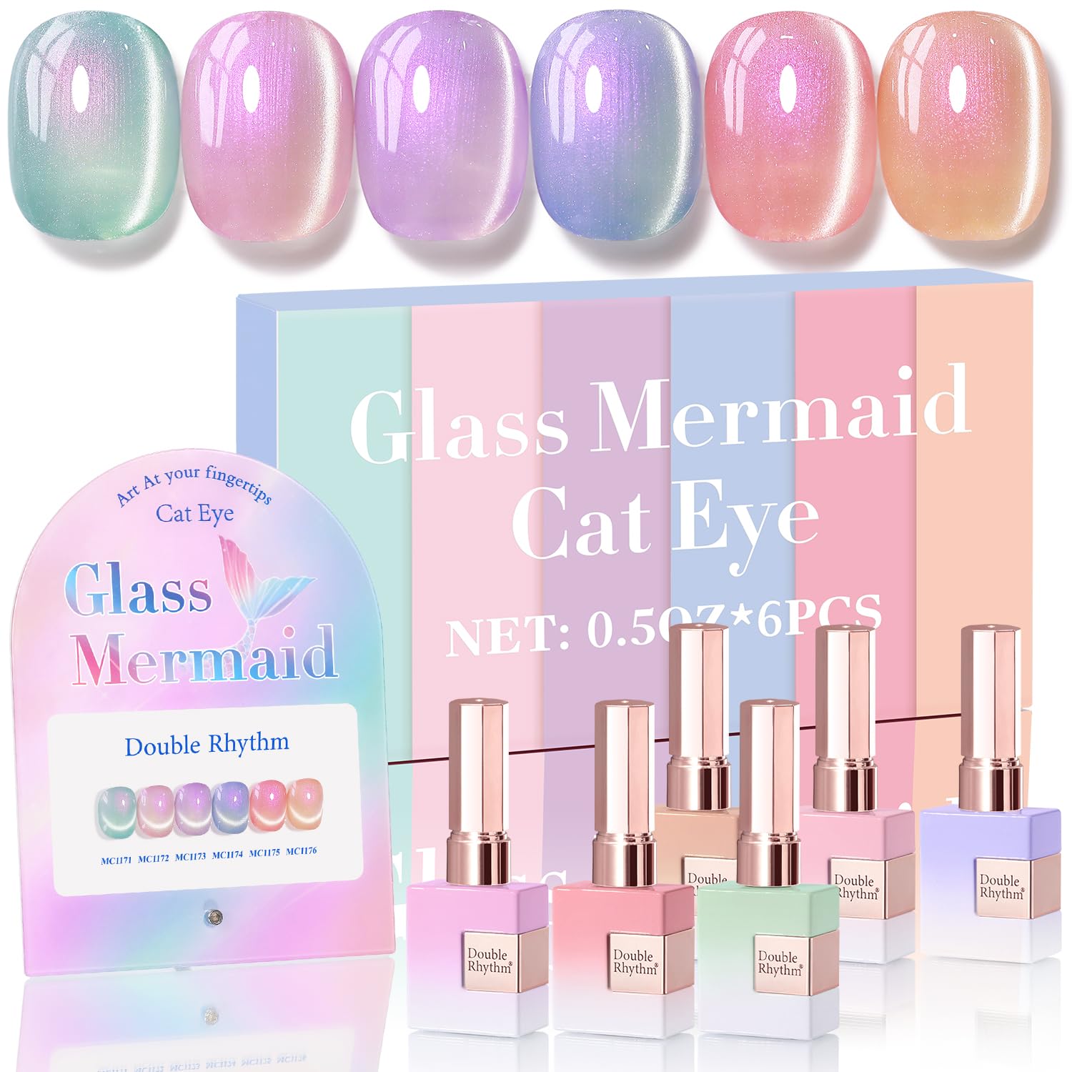 Double Rhythm Cat Eye Gel Nail Polish Set for Stunning Nails