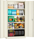 Metal Storage Cabinet with Lock 72in Tall Steel Cabinet - Secure Heavy