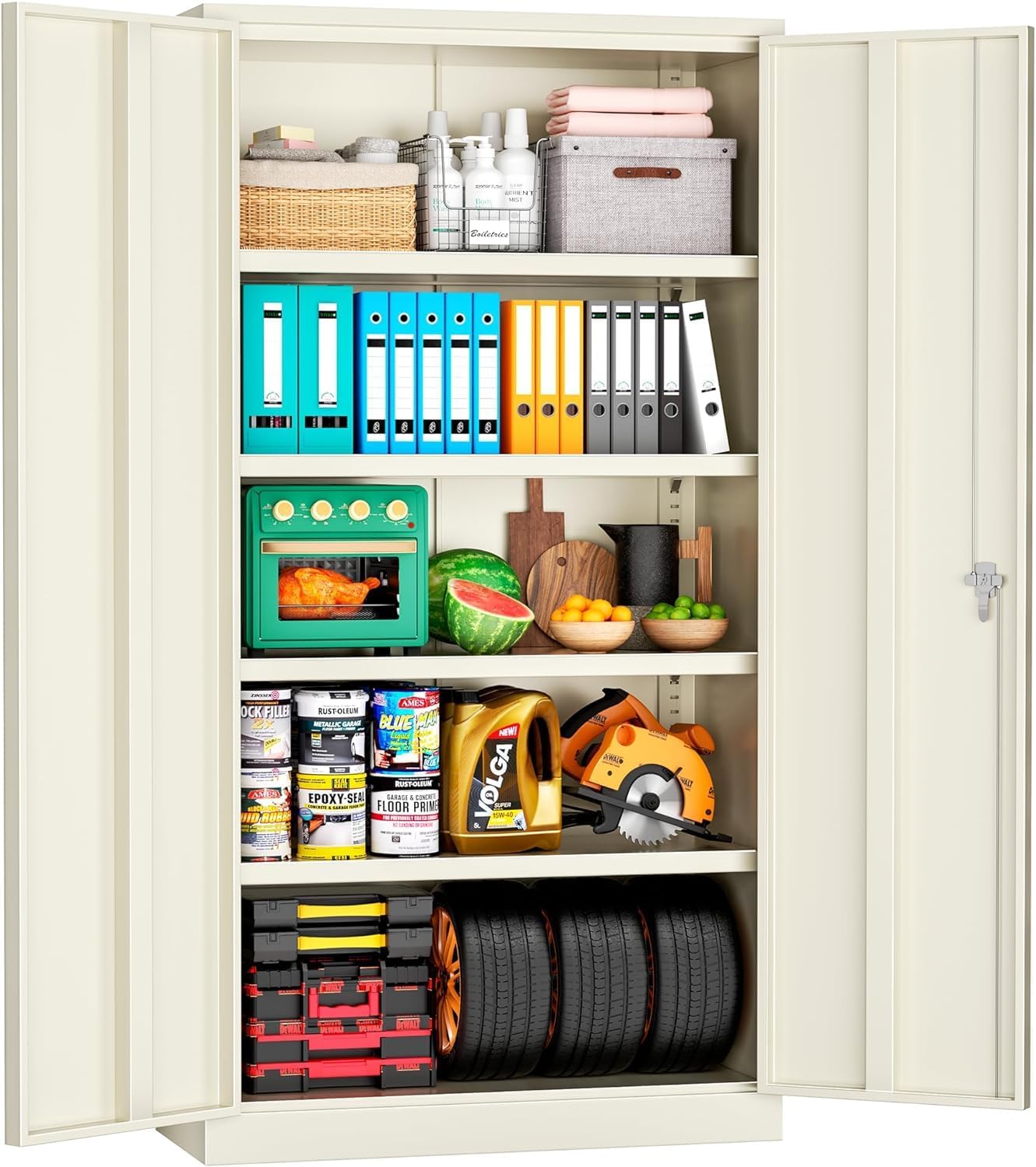 INTERGREAT Metal Storage Cabinet with Lock for Secure Storage