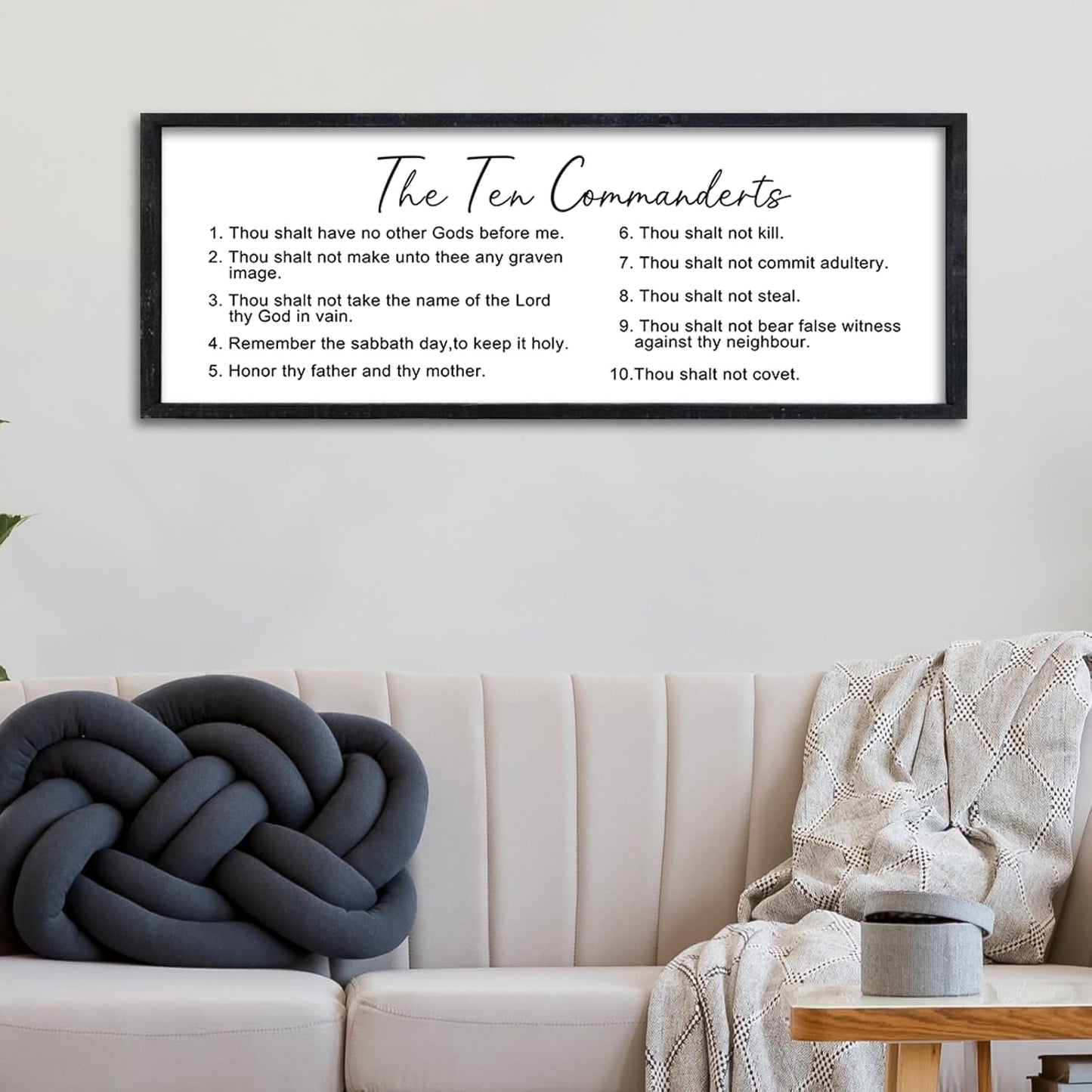 The Ten Commandments Bible Verse Wall Art for Home Decor