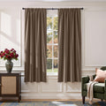 Lazzzy Dark Brown Velvet Room Darkening Curtains 72 in - Luxury Drapes