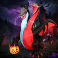 Halloween Inflatable Two-Headed Dragon with Pumpkin - 8FT Yard Decor