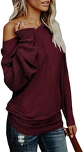 Off The Shoulder Sweater Oversized Knit Tunic Top - Comfortable