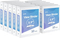 SUNEE 3 Ring Binder 1.5 Inch 10 Pack - Durable White Office Binders