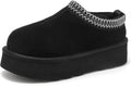 Warm and Fuzzy Plush Women Platform Slippers for Winter Comfort