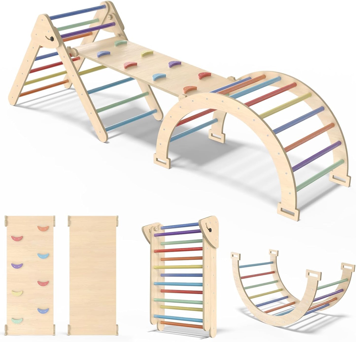 Large Pikler Triangle Set for Indoor Montessori Climbing Fun