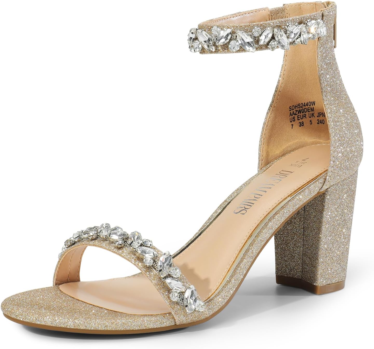 DREAM PAIRS Women's Chunk Low Heel Pump Sandals for Elegance