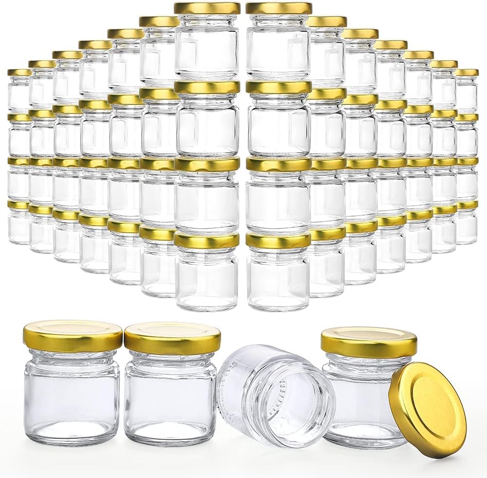 60 Pack Small Glass Jars with Lids for Crafts and Gifts