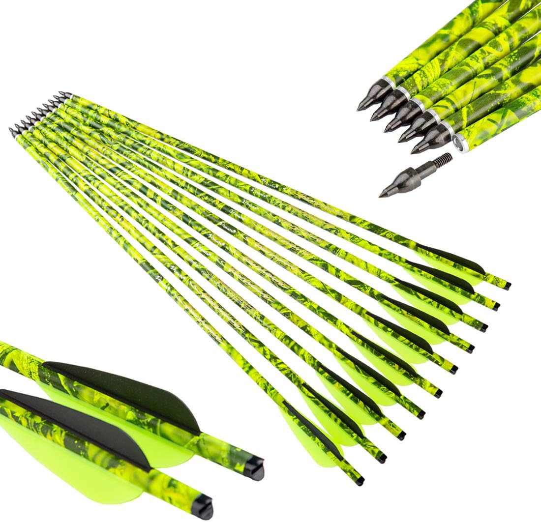 Archery Camo 400 Grain Crossbow Bolts for Precision Hunting