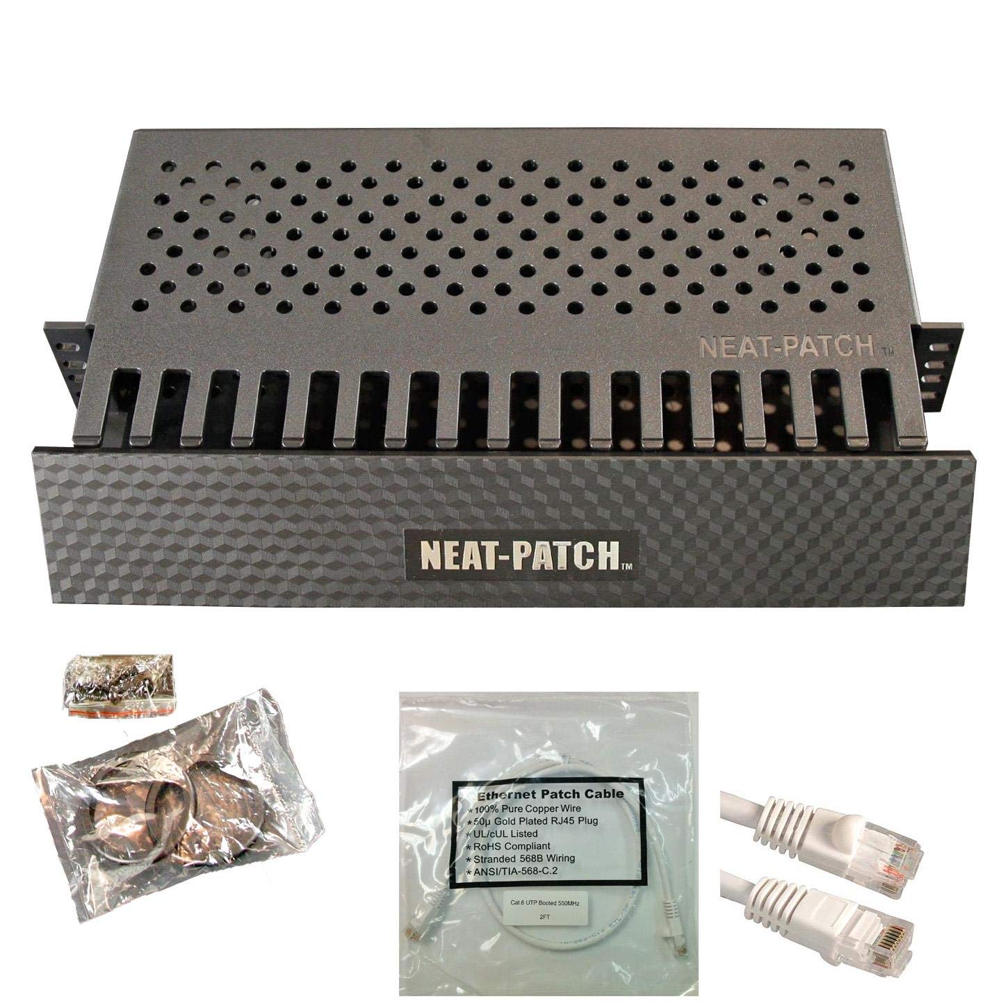 Neat Patch 2U Cable Management Kit with 240 CAT6 Cables